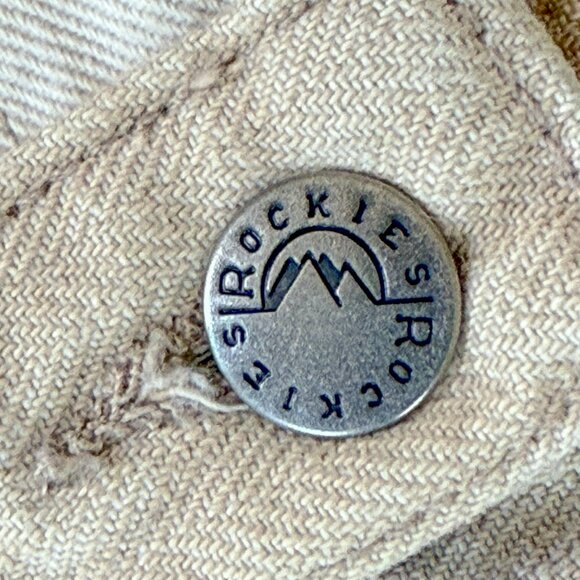 Vintage Rockies Highrise Wheat Beige Pinstripe Western Yoke Jeans (11/12) - Picture 5 of 11